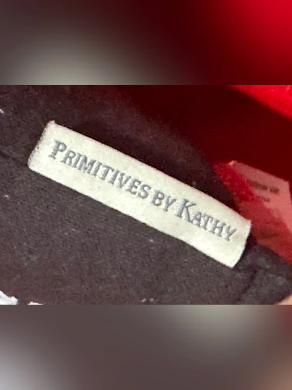 Primitives by Kathy Black Decorative Pillow with White Script